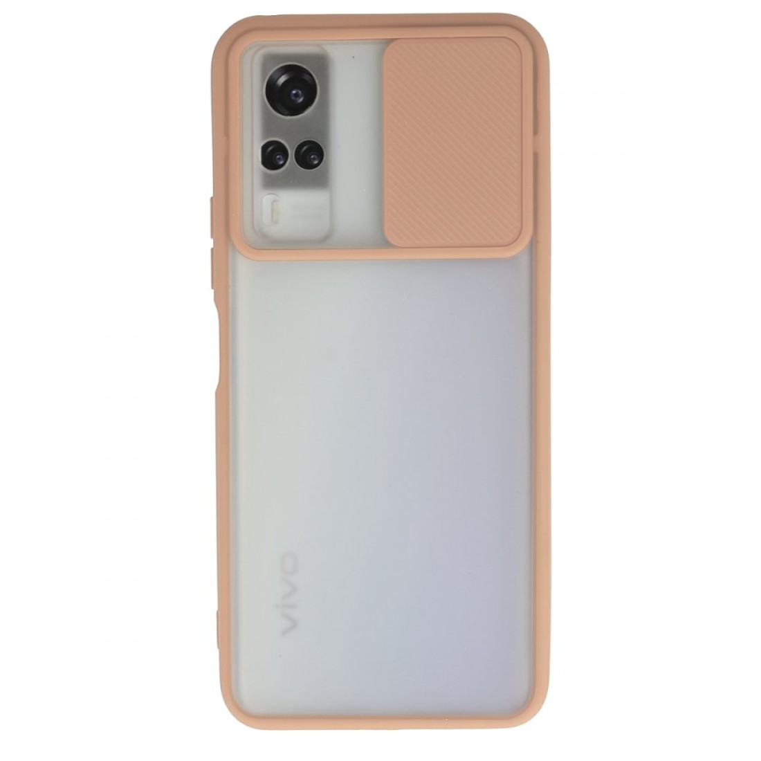 Vivo Y51 Kılıf Palm Buzlu Kamera Sürgülü Silikon - Pembe