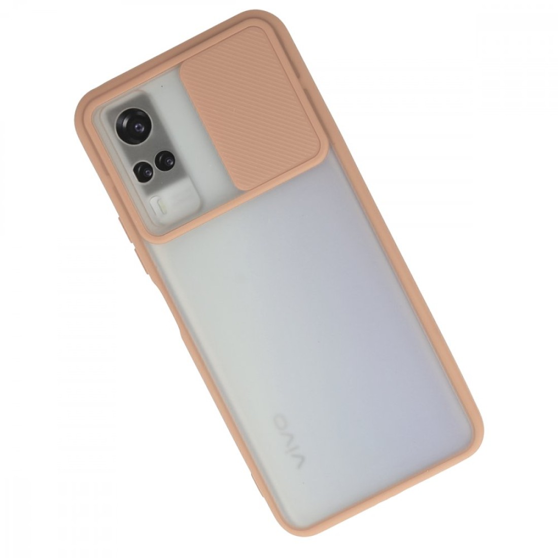 Vivo Y51A Kılıf Palm Buzlu Kamera Sürgülü Silikon - Pembe