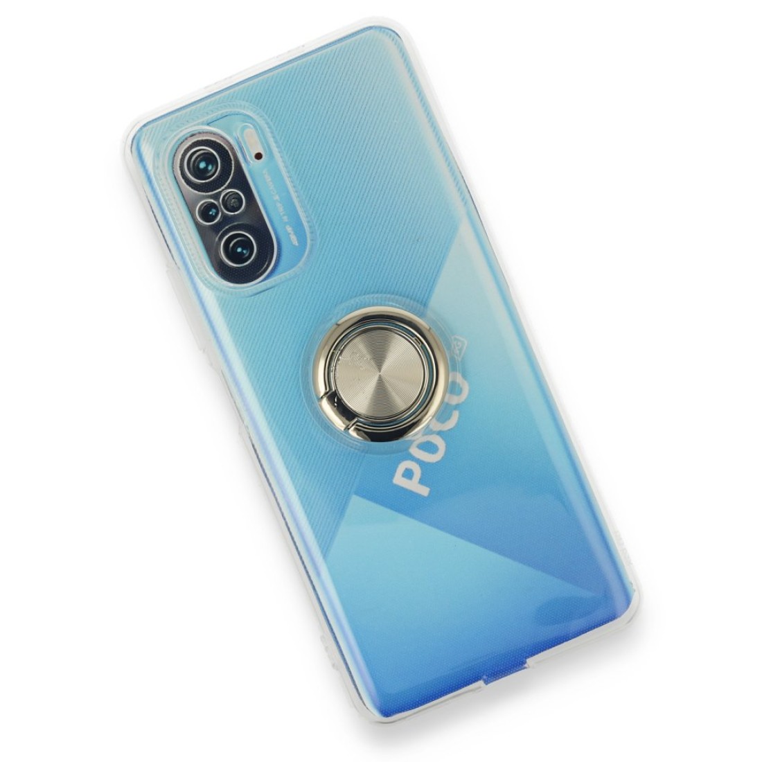 Xiaomi Poco F3 Kılıf Gros Yüzüklü Silikon - Gümüş