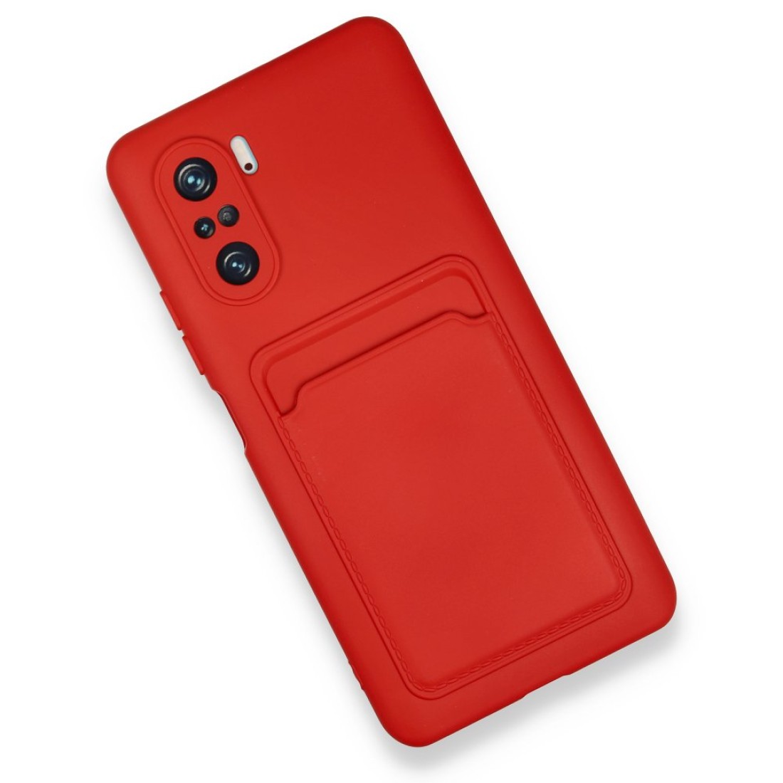 Xiaomi Poco F3 Kılıf Kelvin Kartvizitli Silikon - Kırmızı