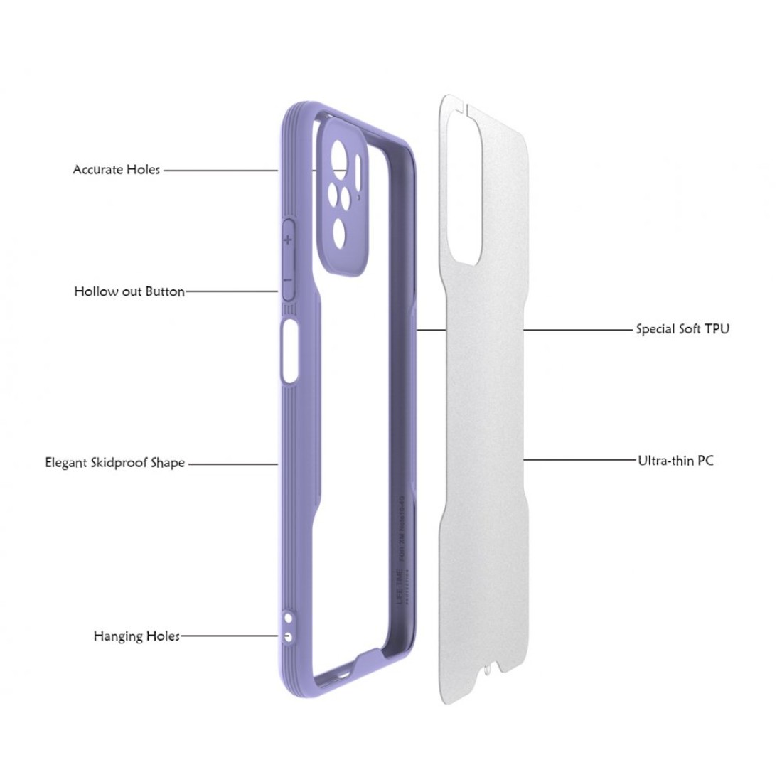 Xiaomi Redmi Note 10S Kılıf Platin Silikon - Siyah - Kılıf's Xiaomi Redmi Note 10S Kılıf Platin Silikon - Siyah