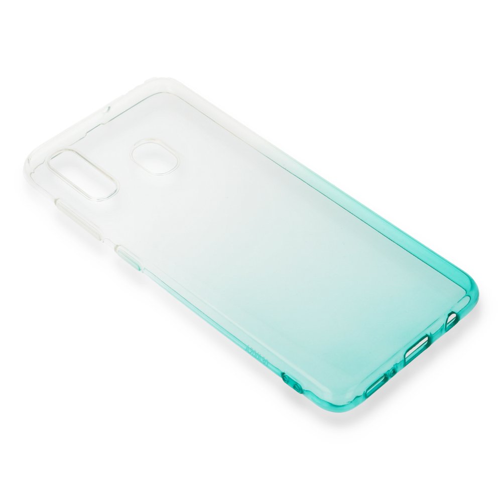  Samsung Galaxy A10 Kılıf Lüx Çift Renkli Silikon - Turkuaz