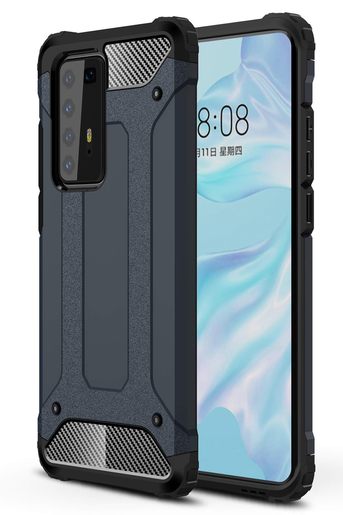 Huawei P40 Pro Kılıf Tank Silikon Kapak - Lacivert Huawei P40 Pro Kılıf Tank Silikon Kapak - Lacivert