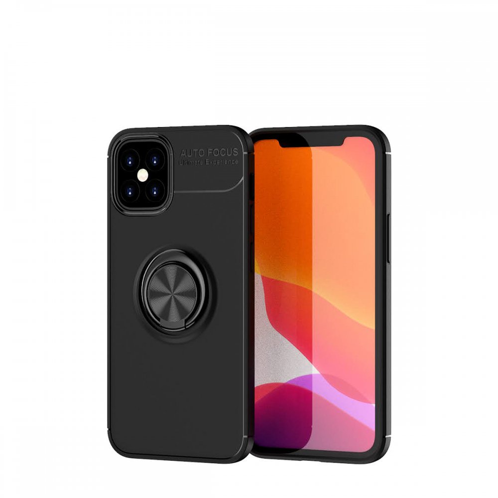 iPhone 12 Mini Kılıf Range Yüzüklü Silikon - Siyah  iPhone 12 Mini Kılıf Range Yüzüklü Silikon - Siyah