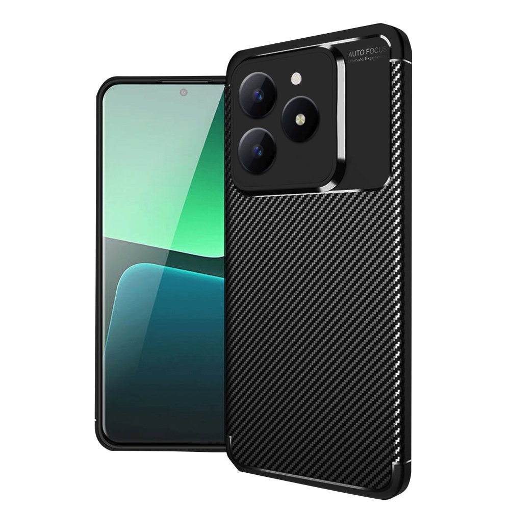 Realme C61 Kılıf Auto Focus Karbon Kapak - Siyah Realme C61 Kılıf Auto Focus Karbon Kapak - Siyah