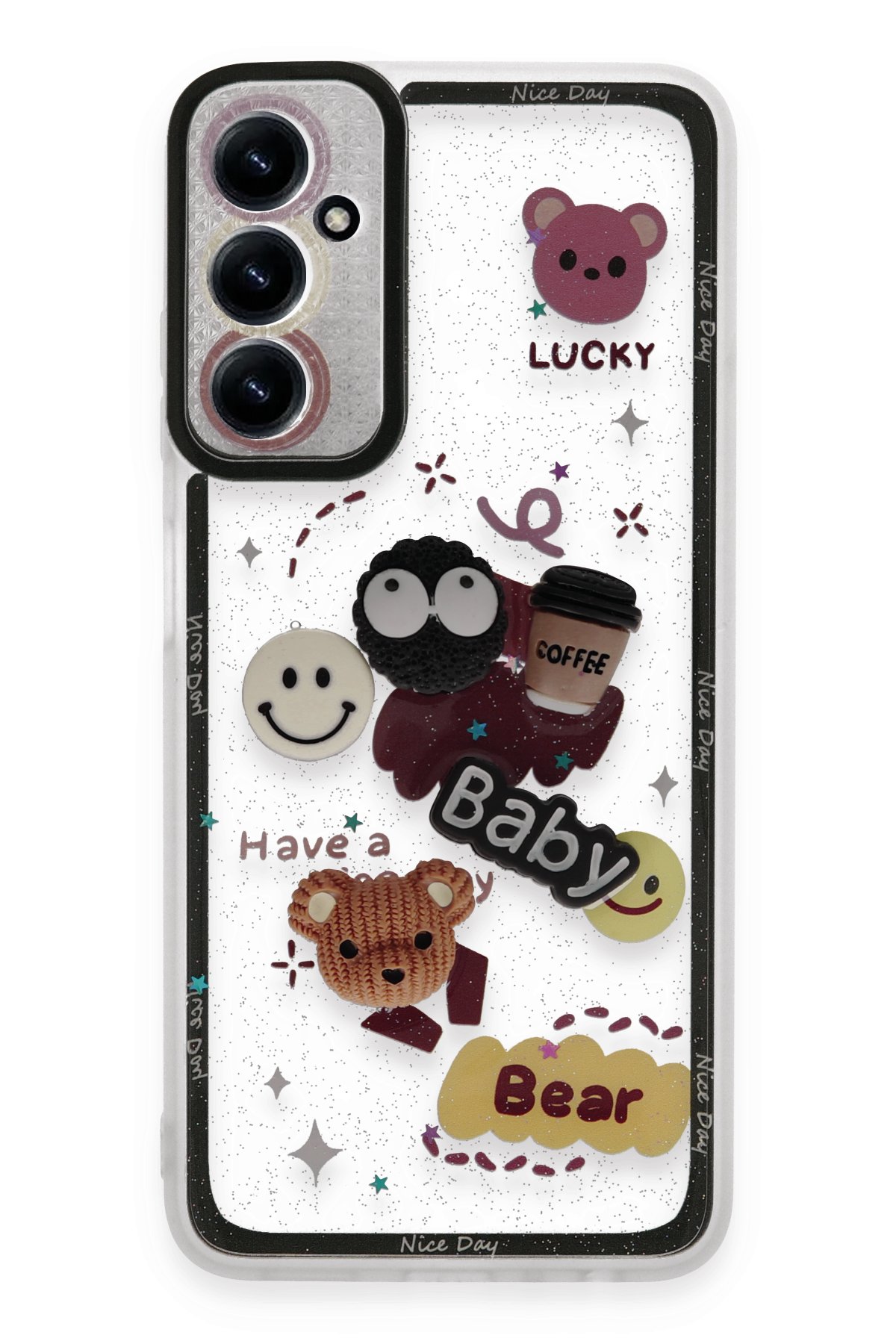  Samsung Galaxy A14 4G Kılıf Sweet Desenli Silikon Kapak - Sarı