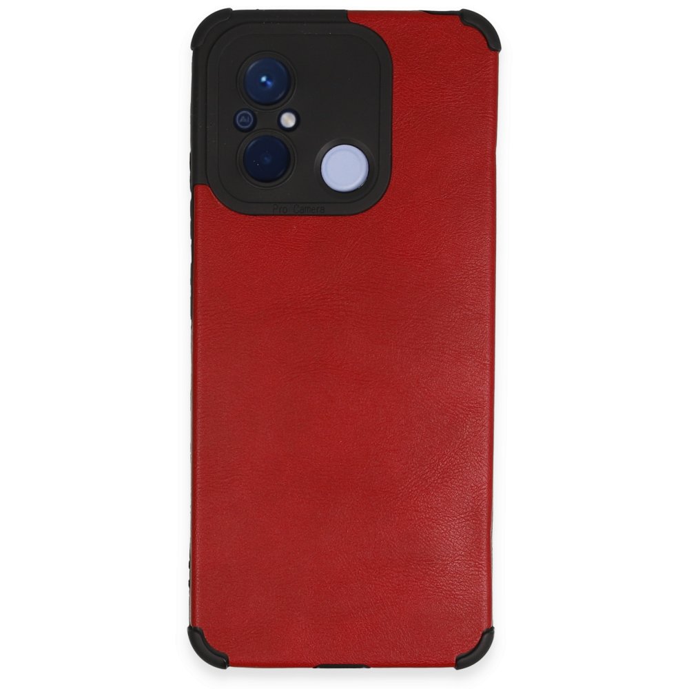 Redmi 12C Kılıf Loop Deri Silikon - Kırmızı