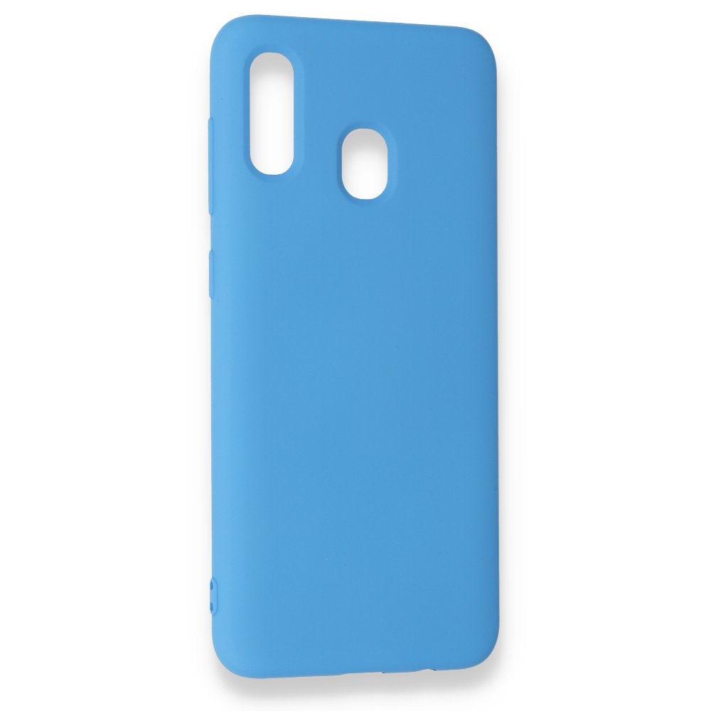  Samsung Galaxy A30 Kılıf Nano içi Kadife Silikon - Mavi