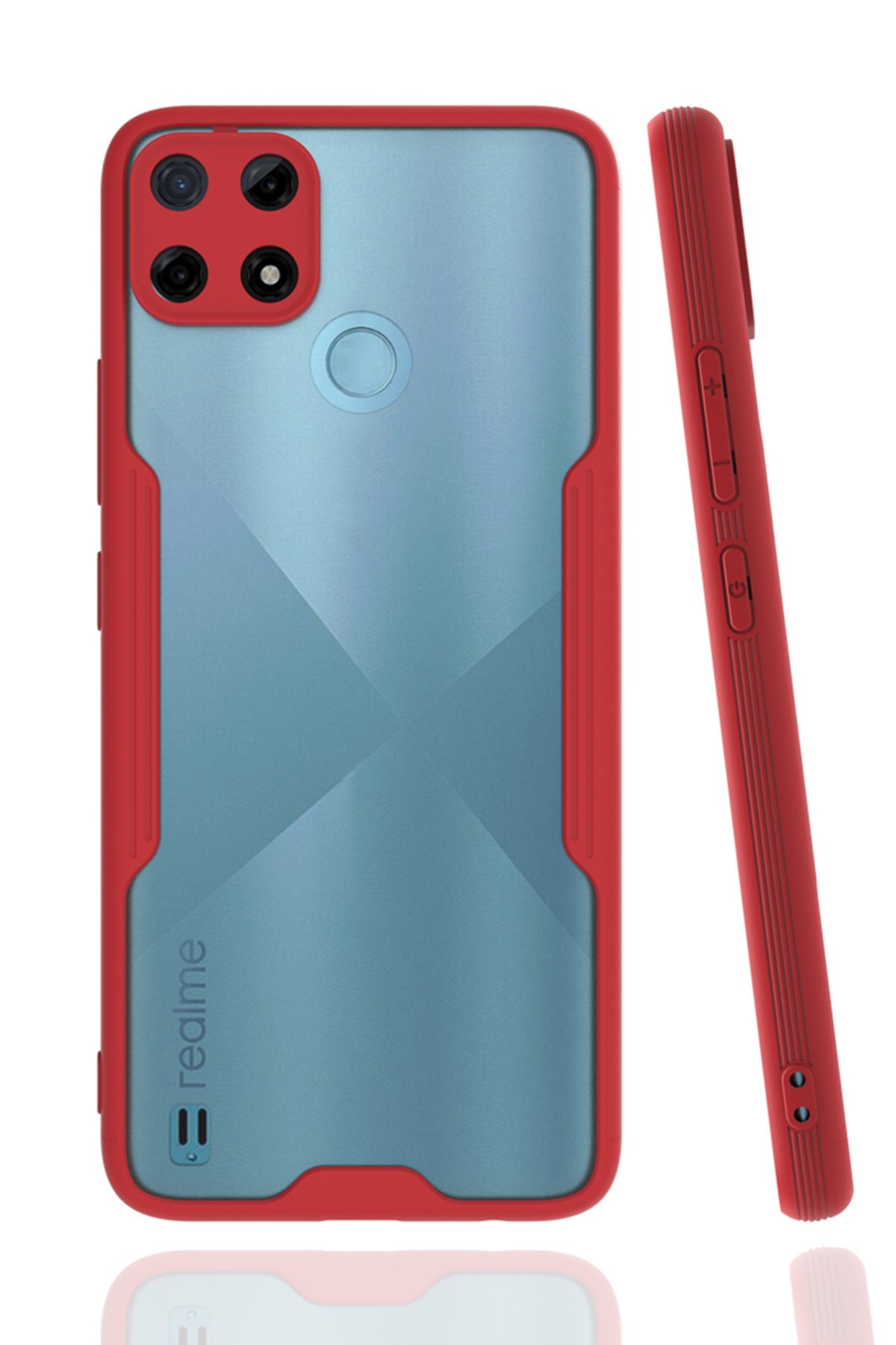  Realme C21Y Kılıf Platin Silikon - Kırmızı