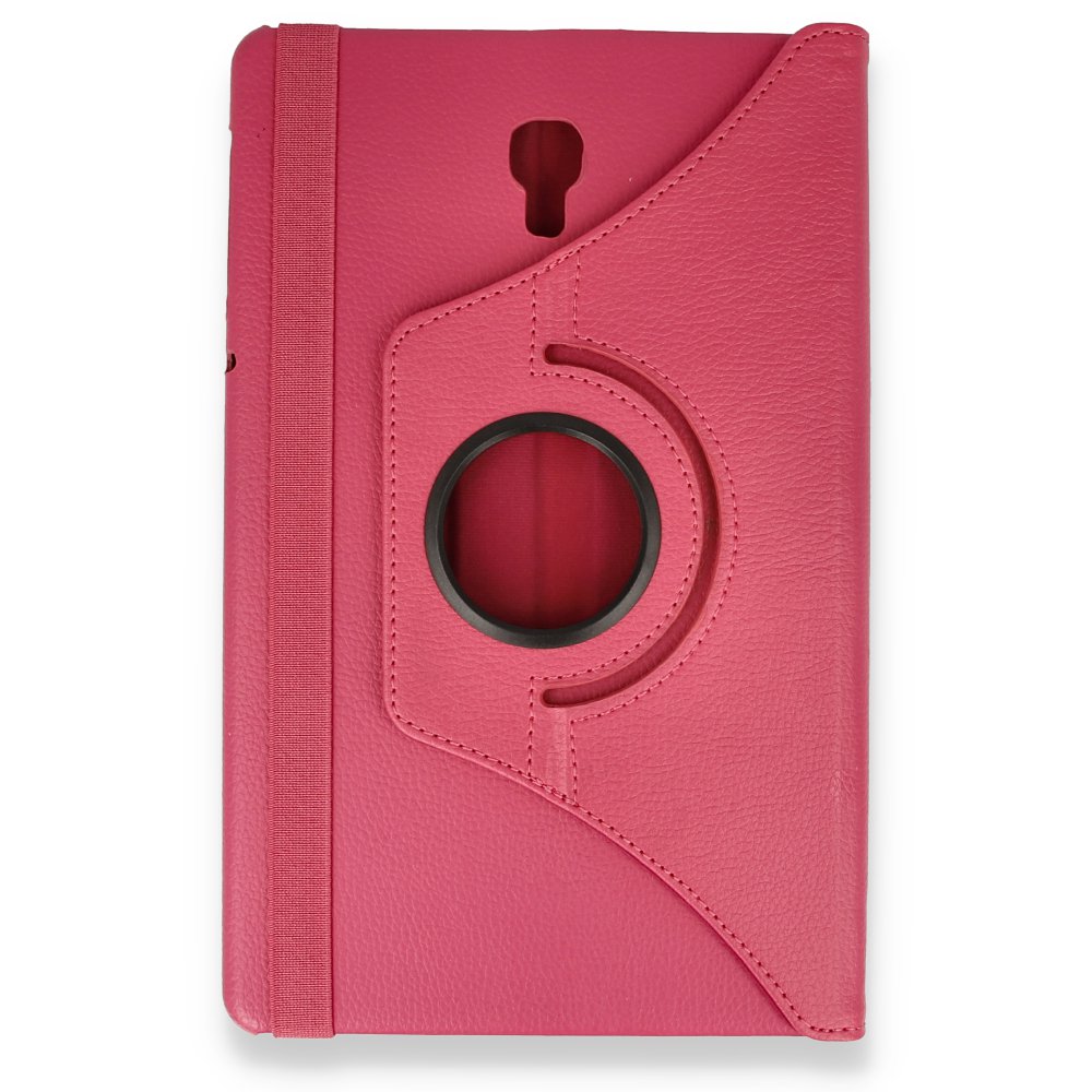  Samsung Galaxy T590 Tab A 10.5 Kılıf 360 Tablet Deri Kılıf - Pembe