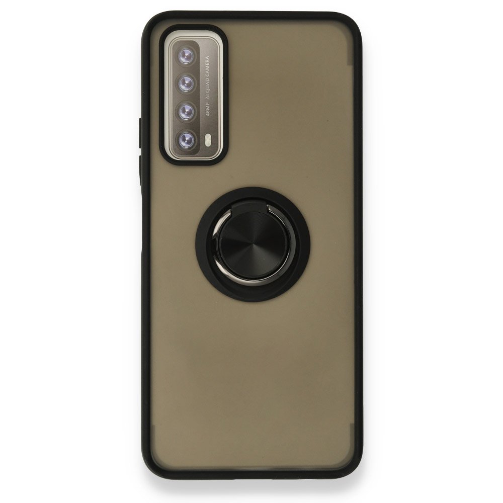 Huawei P Smart 2021 Kılıf Montreal Yüzüklü Silikon Kapak - Siyah  Huawei P Smart 2021 Kılıf Montreal Yüzüklü Silikon Kapak - Siyah