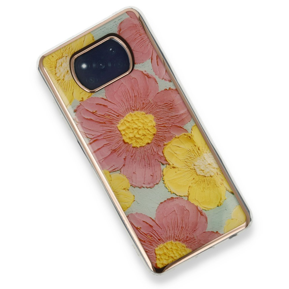 Xiaomi Pocophone X3 Kılıf Çiçekli Silikon - Pembe Xiaomi Pocophone X3 Kılıf Çiçekli Silikon - Pembe