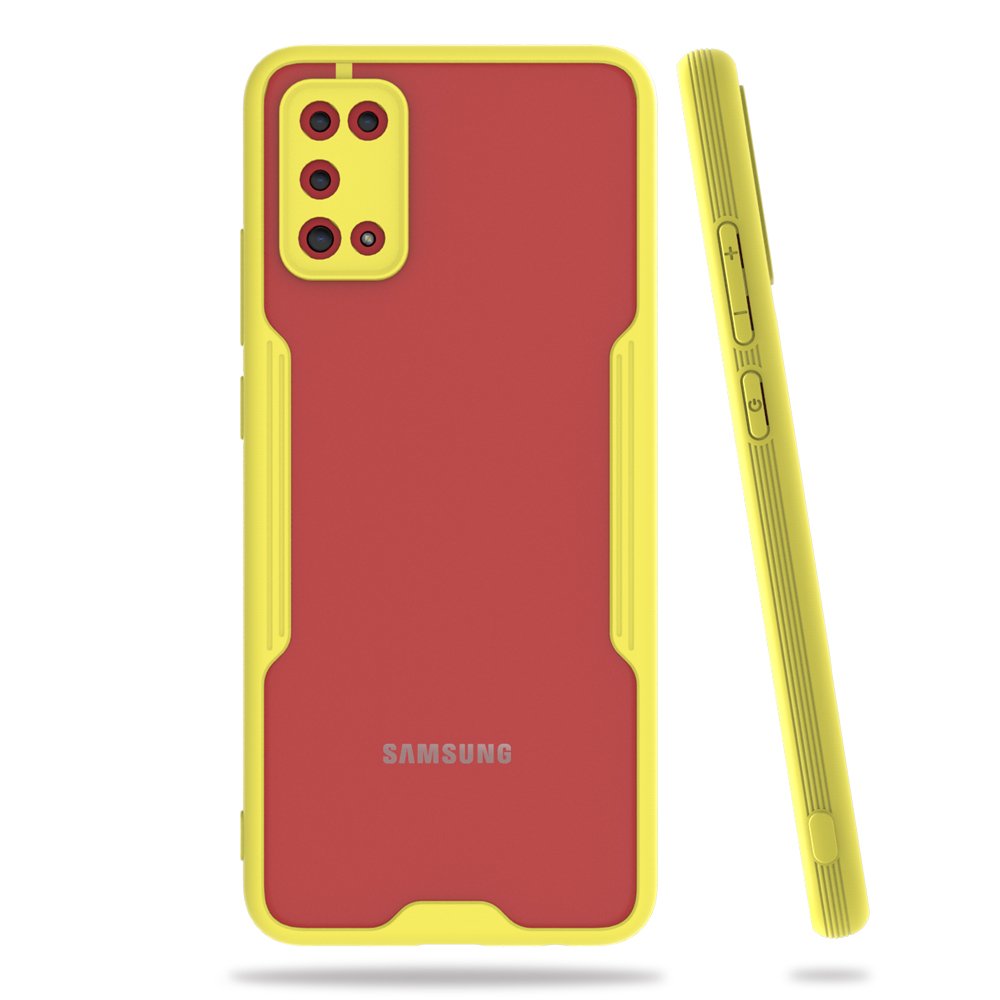  Samsung Galaxy A02S Kılıf Platin Silikon - Sarı