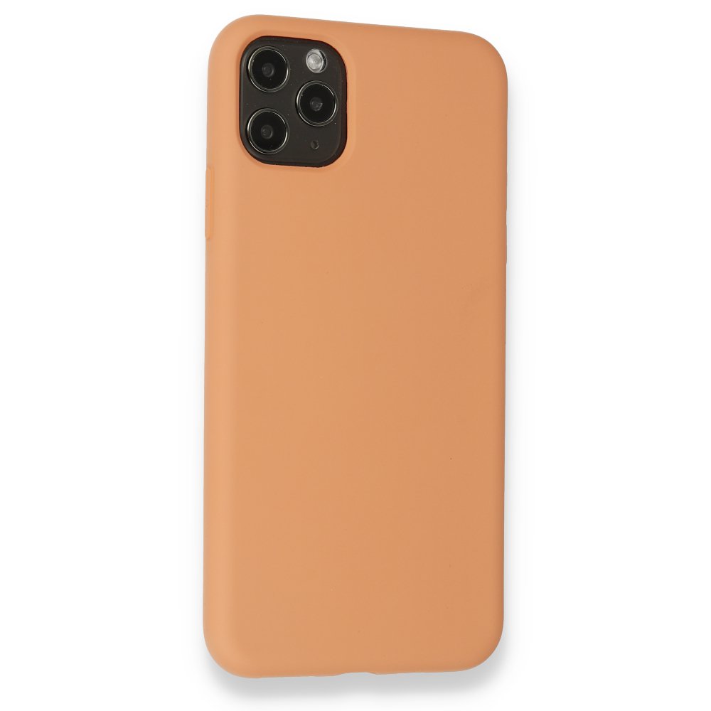 iPhone 11 Pro Max Kılıf Nano içi Kadife Silikon - Mat Turuncu iPhone 11 Pro Max Kılıf Nano içi Kadife Silikon - Mat Turuncu