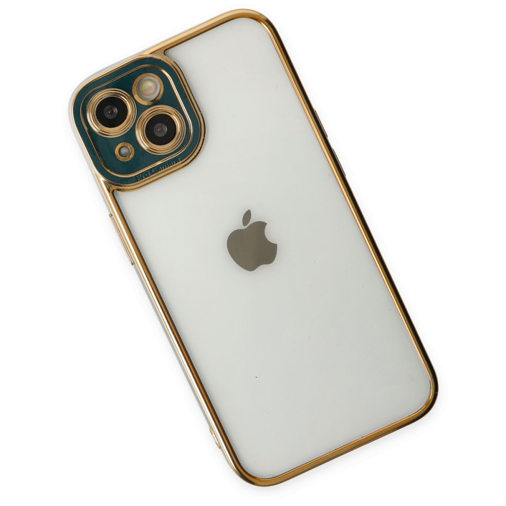  iPhone 14 Plus Kılıf Liva Lens Silikon - Yeşil