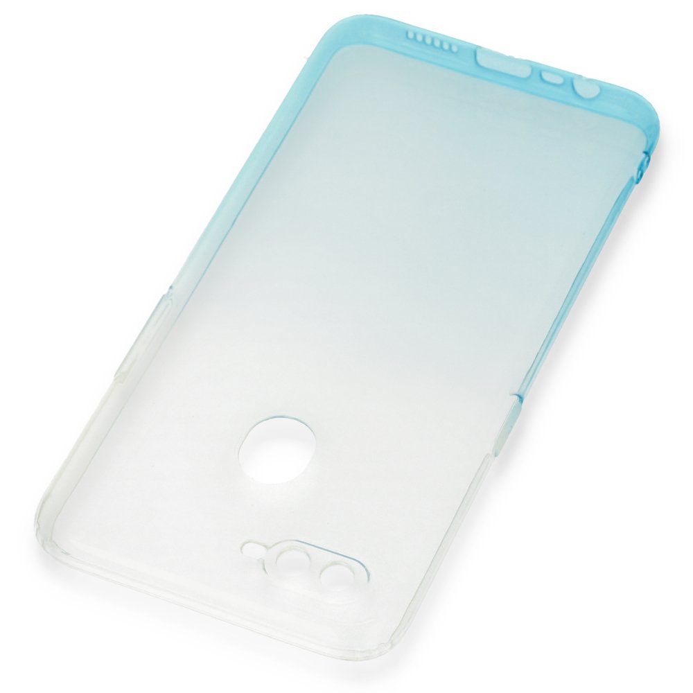 Oppo A12 Kılıf Lüx Çift Renkli Silikon - Turkuaz Oppo A12 Kılıf Lüx Çift Renkli Silikon - Turkuaz