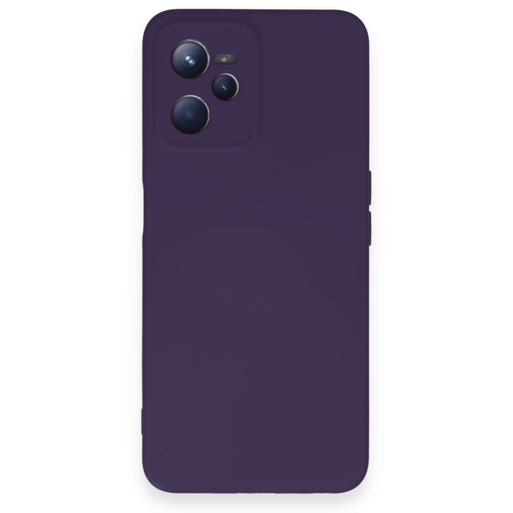 Realme C35 Kılıf Nano içi Kadife Silikon - Mor  Realme C35 Kılıf Nano içi Kadife Silikon - Mor