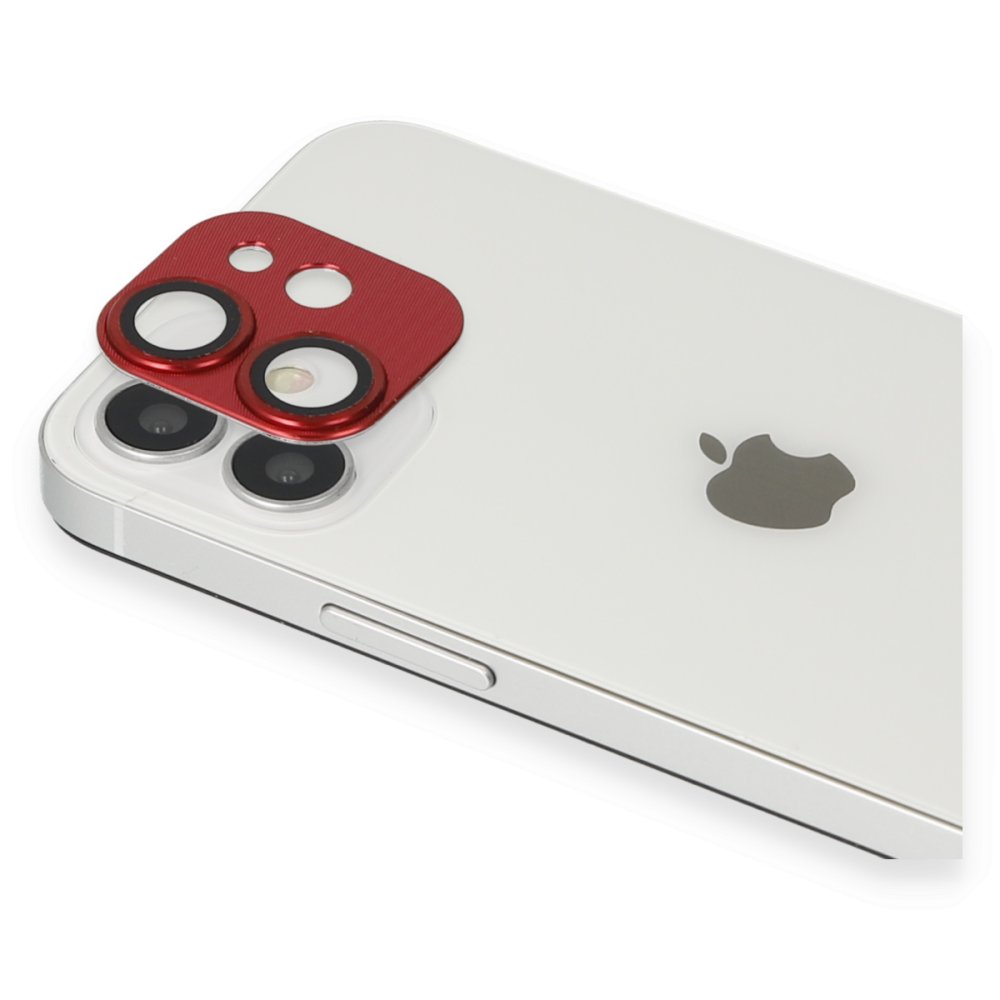  iPhone 12 Mini Pers Alüminyum Kamera Lens - Kırmızı