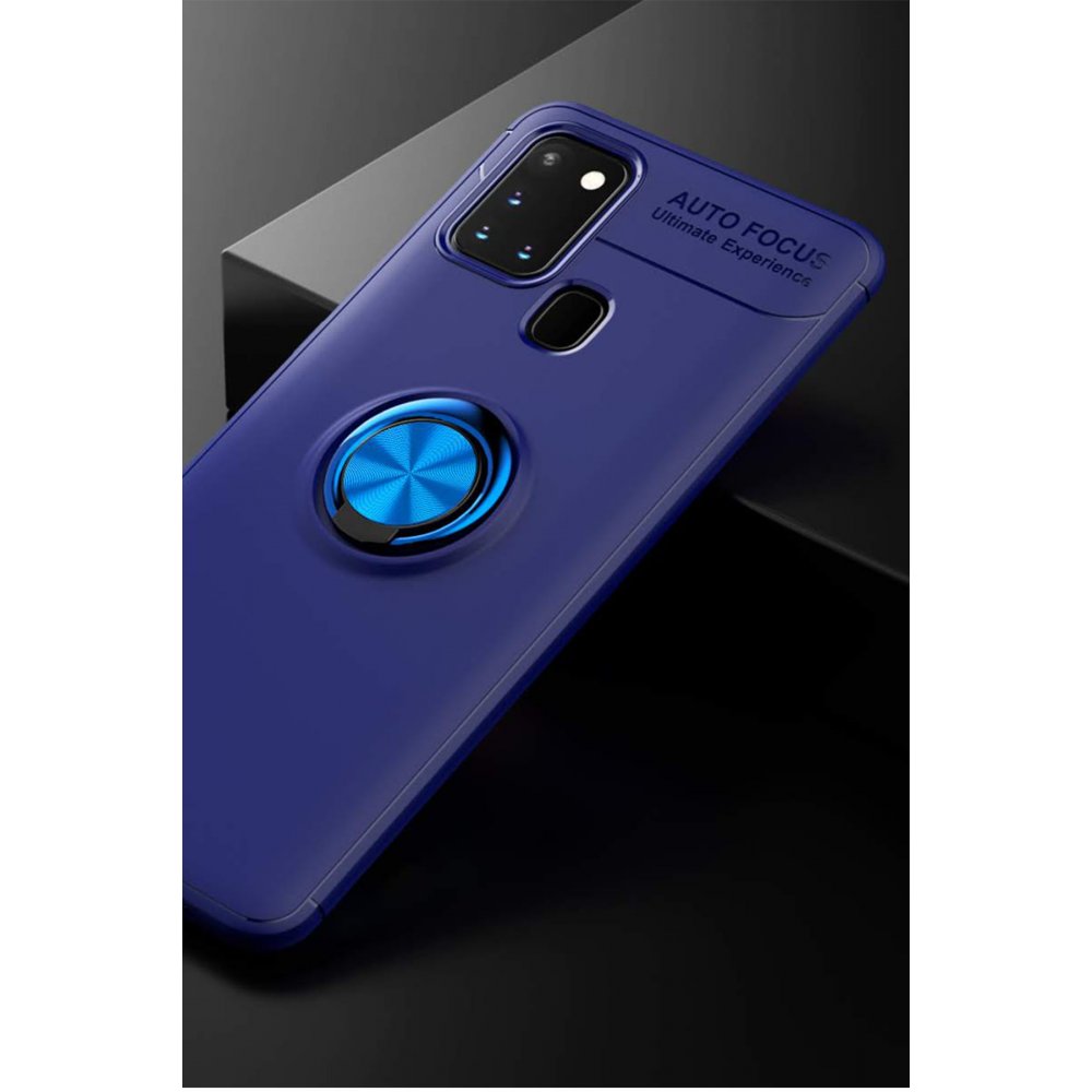 Samsung Galaxy M31 Kılıf Range Yüzüklü Silikon - Mavi