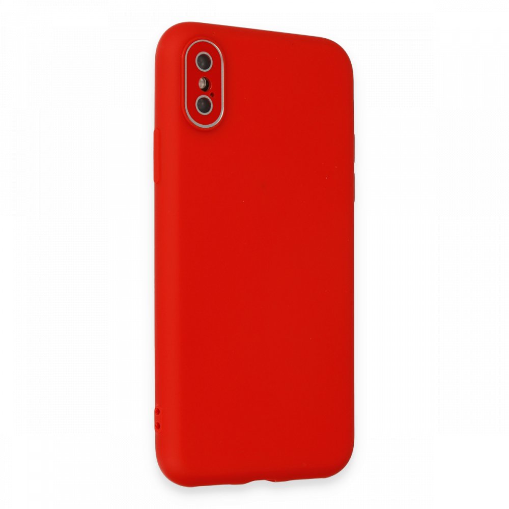  iPhone X Kılıf Lansman Glass Kapak - Kırmızı