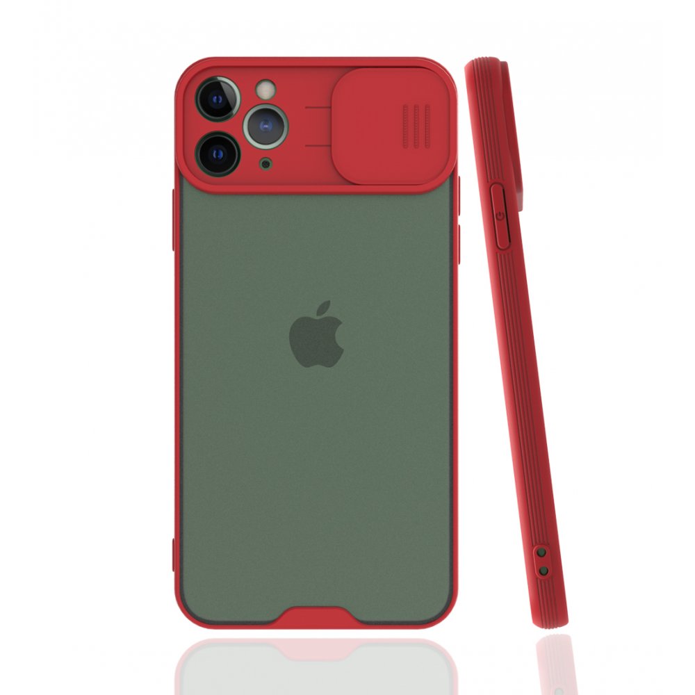 iPhone 11 Pro Kılıf Platin Kamera Koruma Silikon - Kırmızı iPhone 11 Pro Kılıf Platin Kamera Koruma Silikon - Kırmızı