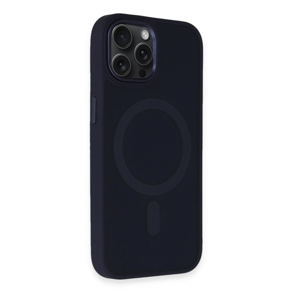  iPhone 15 Pro Kılıf Oslo Magsafe Kapak - Lacivert