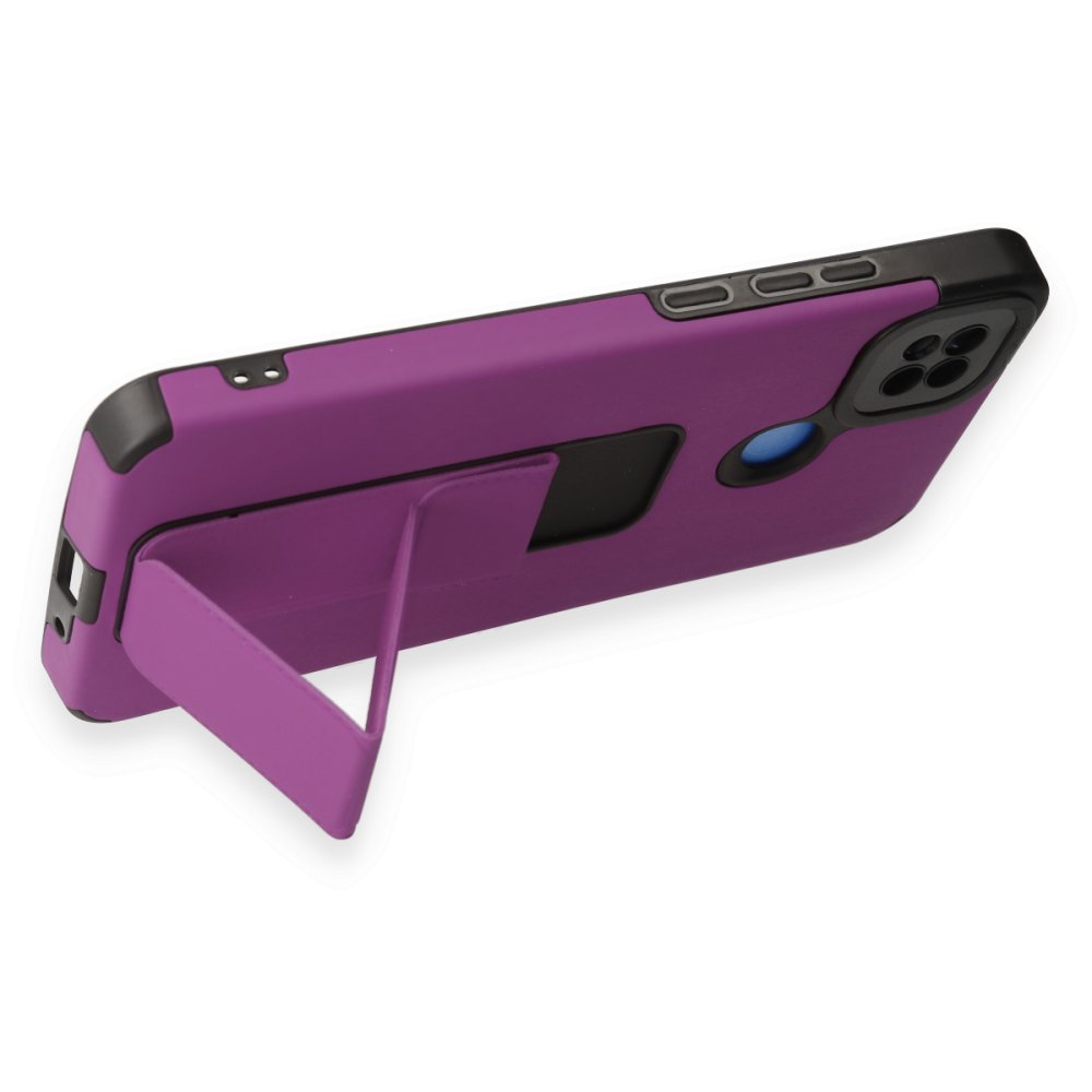 Redmi 9C Kılıf Mega Standlı Silikon - Mor