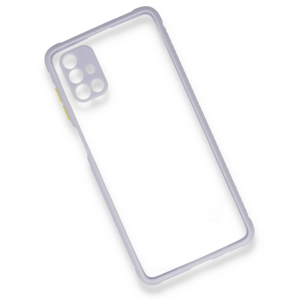  Samsung Galaxy M51 Kılıf Miami Şeffaf Silikon - Lila
