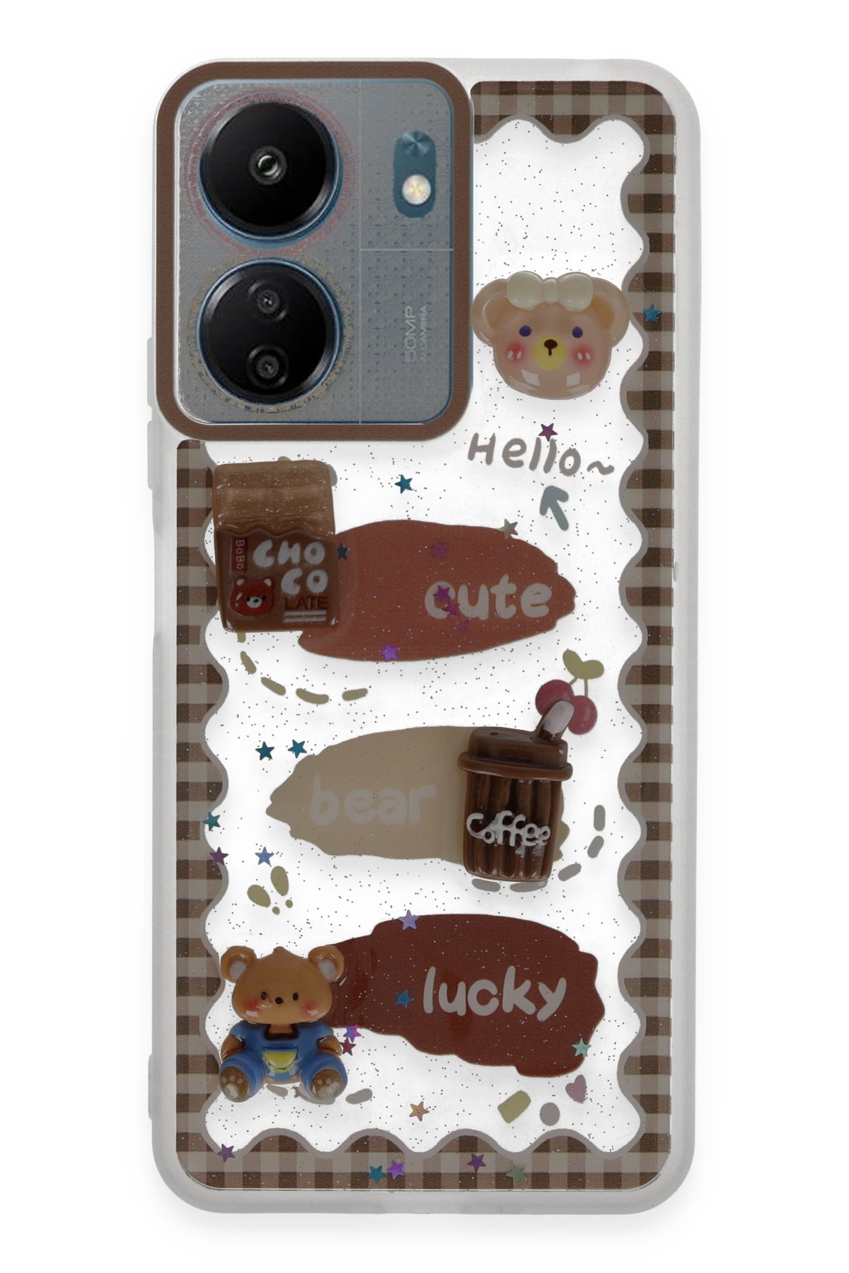  Xiaomi Poco C65 Kılıf Sweet Desenli Silikon Kapak - Şeffaf