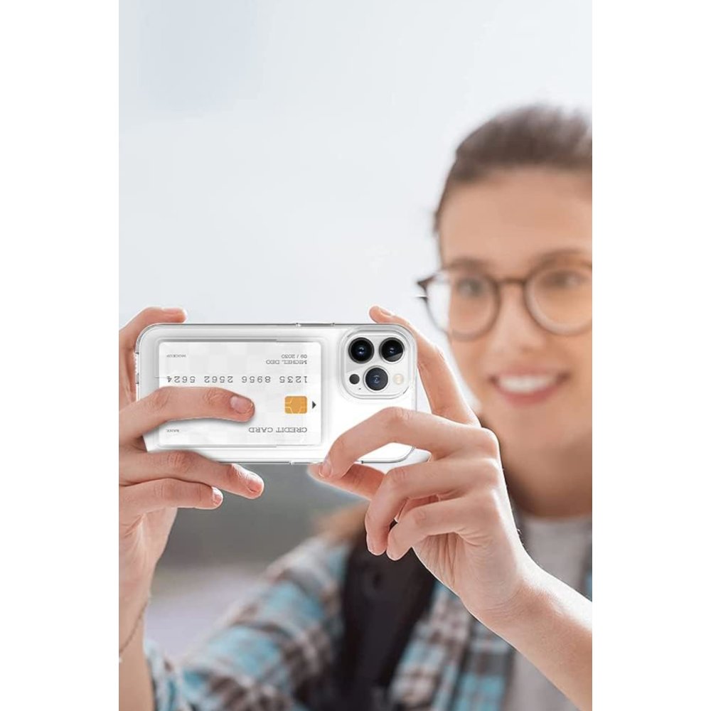 iPhone 13 Pro Kılıf Kart Şeffaf Silikon - Şeffaf iPhone 13 Pro Kılıf Kart Şeffaf Silikon - Şeffaf