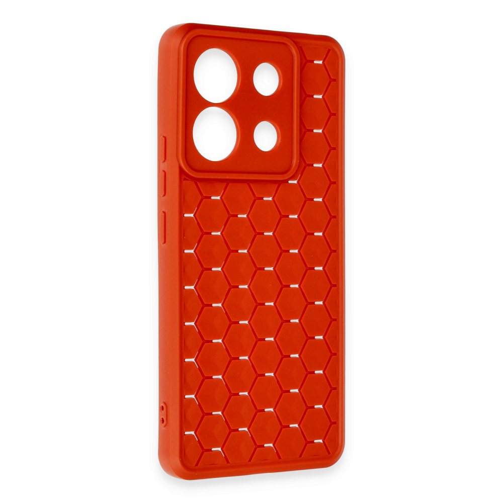 Xiaomi Poco X6 Kılıf Petek Silikon Kapak - Kırmızı  Xiaomi Poco X6 Kılıf Petek Silikon Kapak - Kırmızı