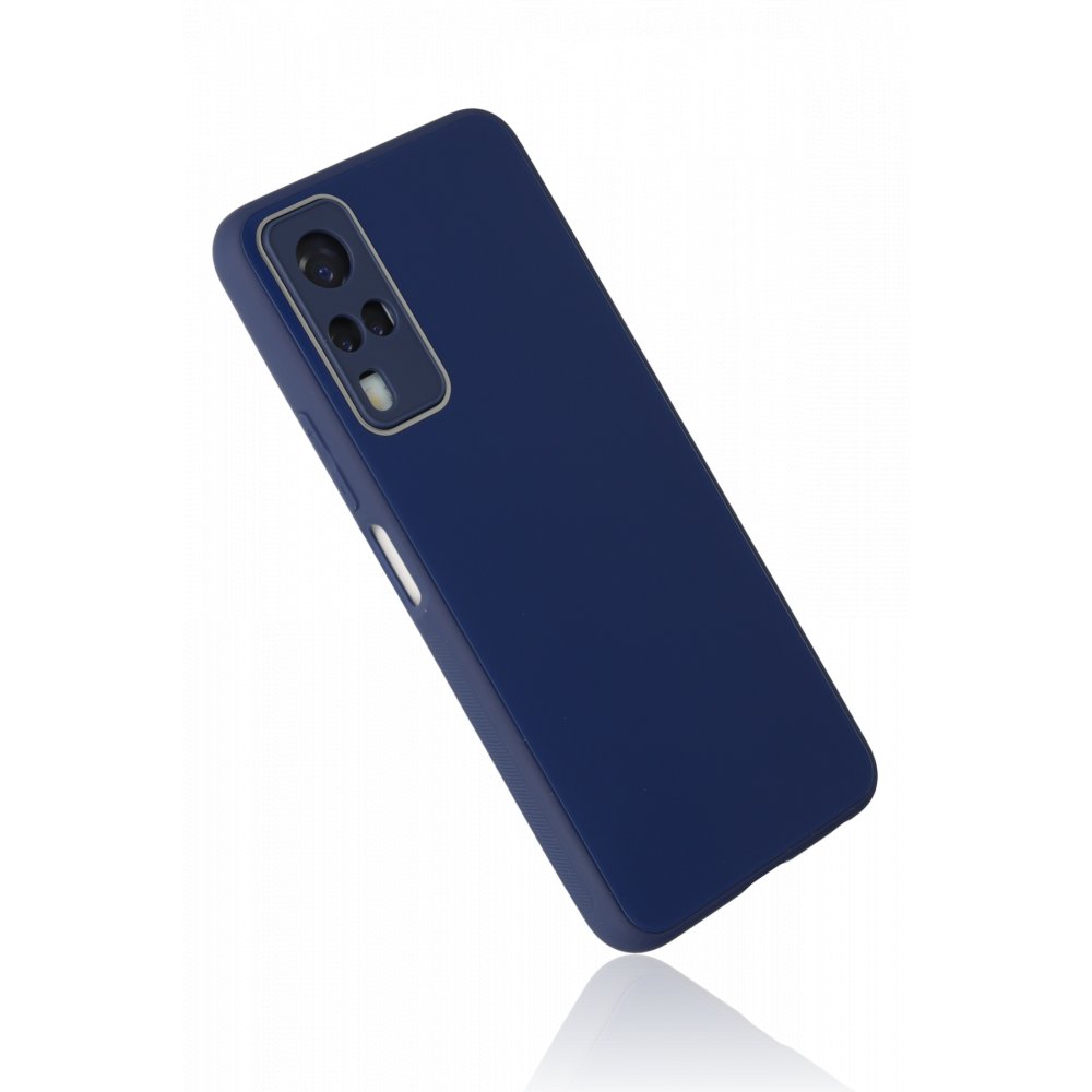  Vivo Y51 Kılıf Glass Kapak - Lacivert