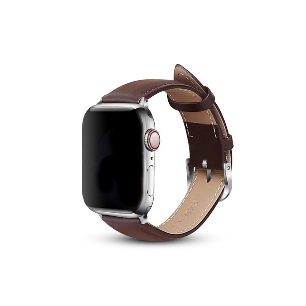  Apple Watch 44mm NL26 Deri Kordon - Kahverengi