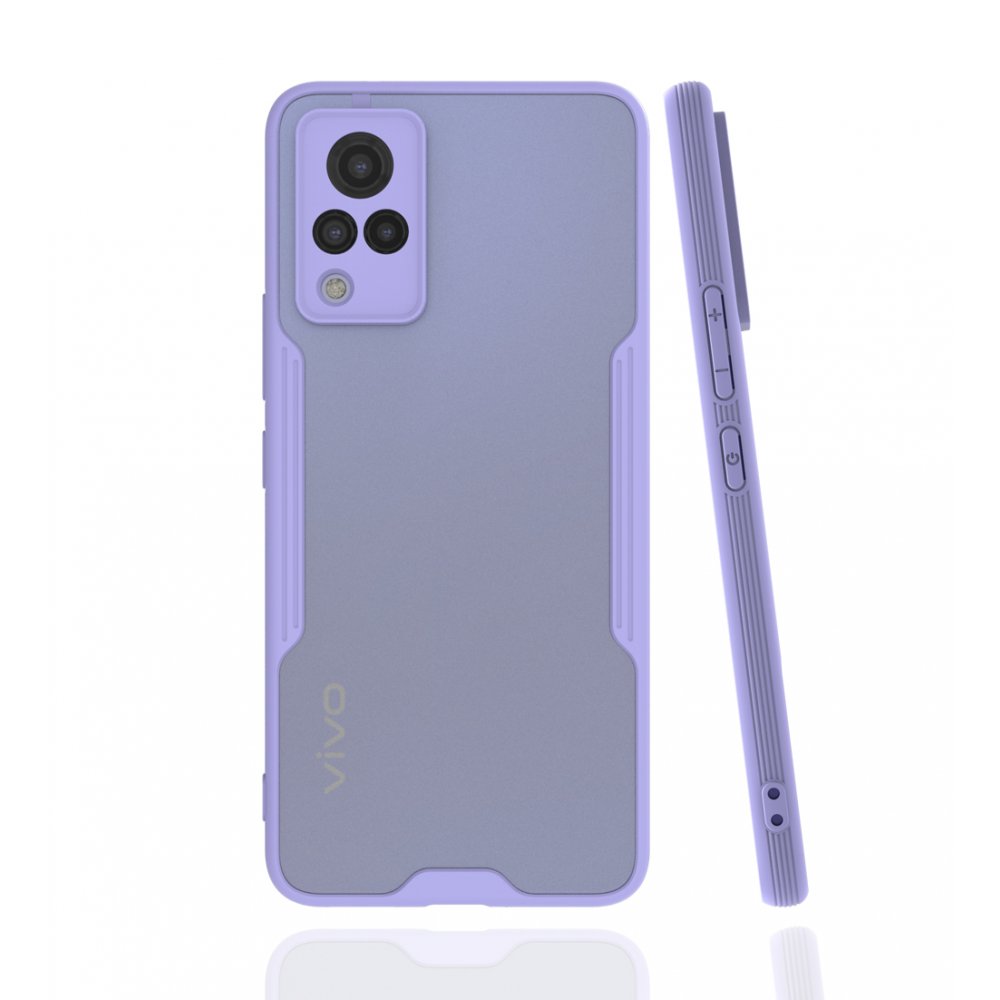  Vivo V21 Kılıf Platin Silikon - Lila