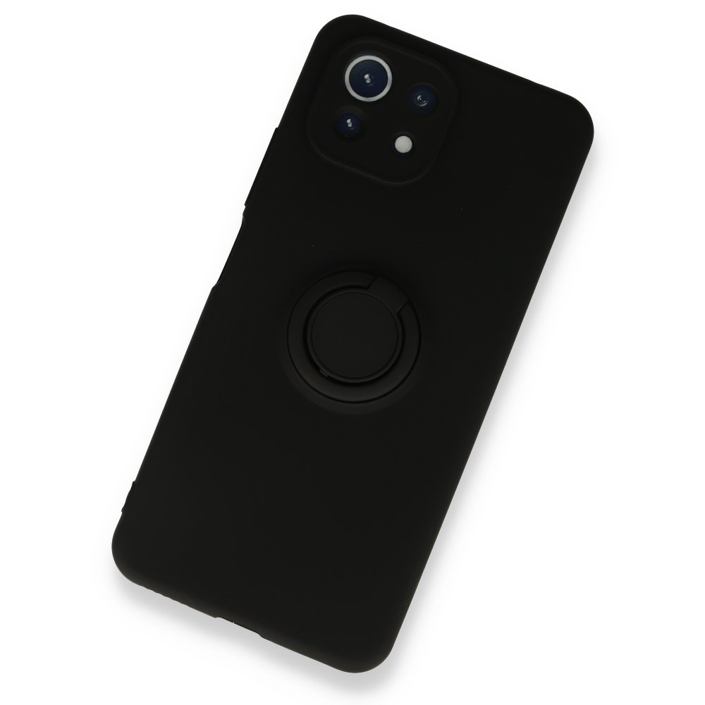Xiaomi Mİ 11 Lite Kılıf Viktor Yüzüklü Silikon - Siyah  Xiaomi Mİ 11 Lite Kılıf Viktor Yüzüklü Silikon - Siyah