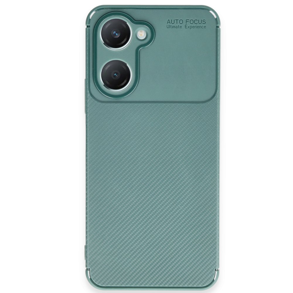 Vivo Y18 Kılıf Auto Focus Karbon Kapak - Koyu Yeşil Vivo Y18 Kılıf Auto Focus Karbon Kapak - Koyu Yeşil