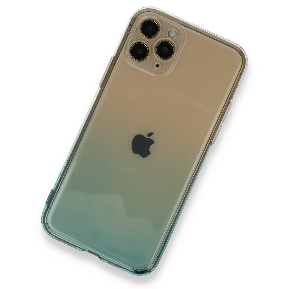  iPhone 11 Pro Kılıf Lüx Çift Renkli Silikon - Mavi