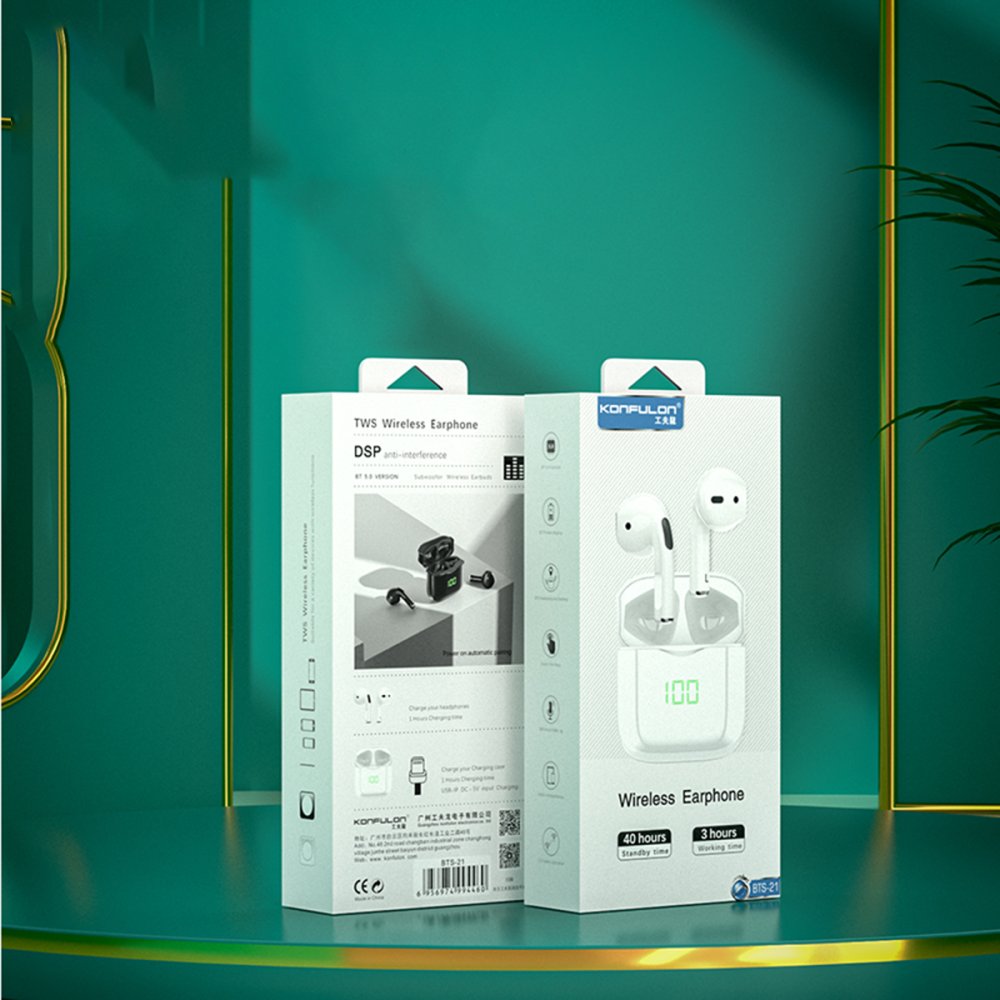 Konfulon BTS21 Kablosuz Airpods Kulaklık - Siyah