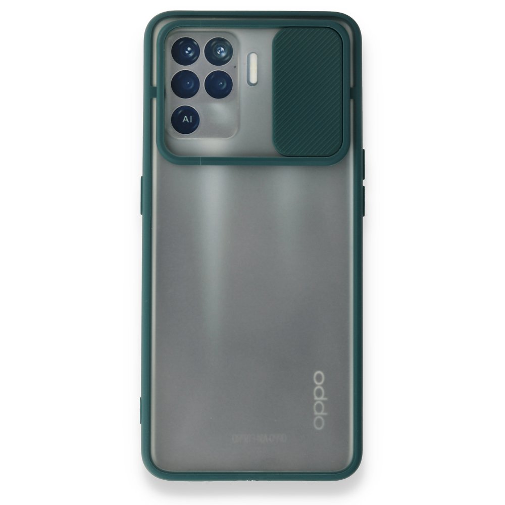  Oppo Reno 5 Lite Kılıf Palm Buzlu Kamera Sürgülü Silikon - Yeşil