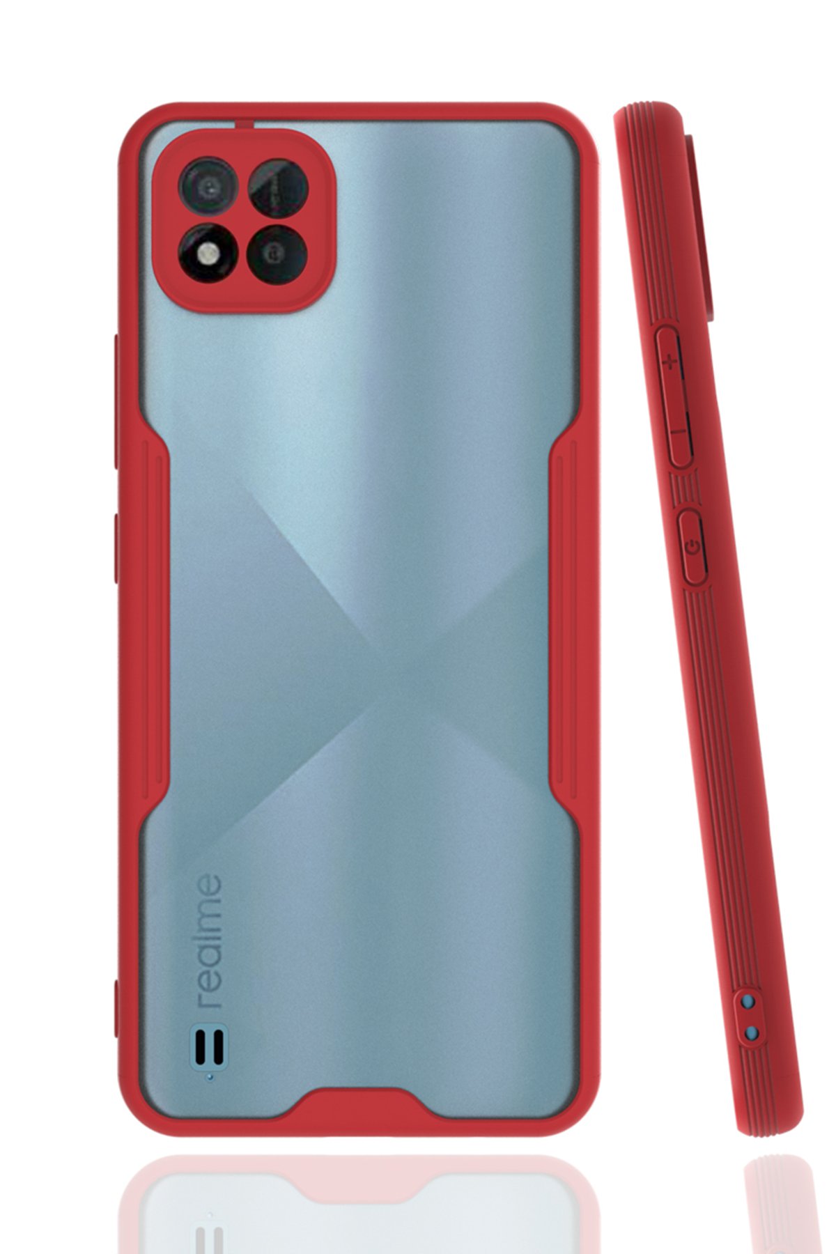 Realme C11 2021 Kılıf Platin Silikon - Kırmızı  Realme C11 2021 Kılıf Platin Silikon - Kırmızı