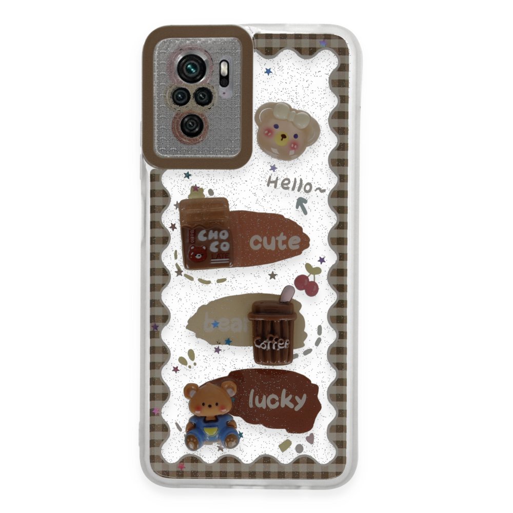 Redmi Note 10S Kılıf Sweet Desenli Silikon Kapak - Şeffaf