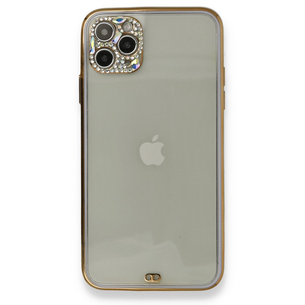  iPhone 11 Pro Kılıf Liva Taşlı Silikon - Mor