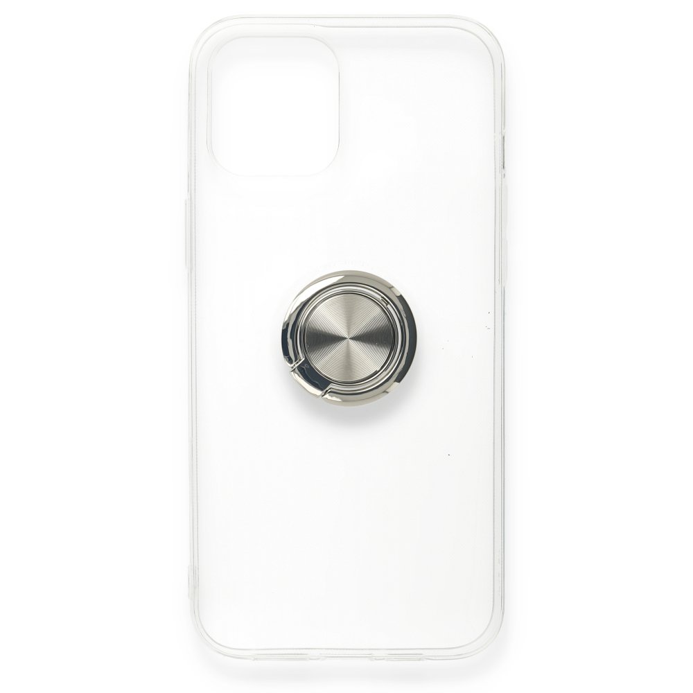  iPhone 12 Mini Kılıf Gros Yüzüklü Silikon - Gümüş