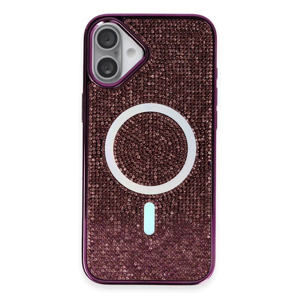 iPhone 16 Plus Kılıf Diamond Magsafe Kapak - Derin Mor  iPhone 16 Plus Kılıf Diamond Magsafe Kapak - Derin Mor
