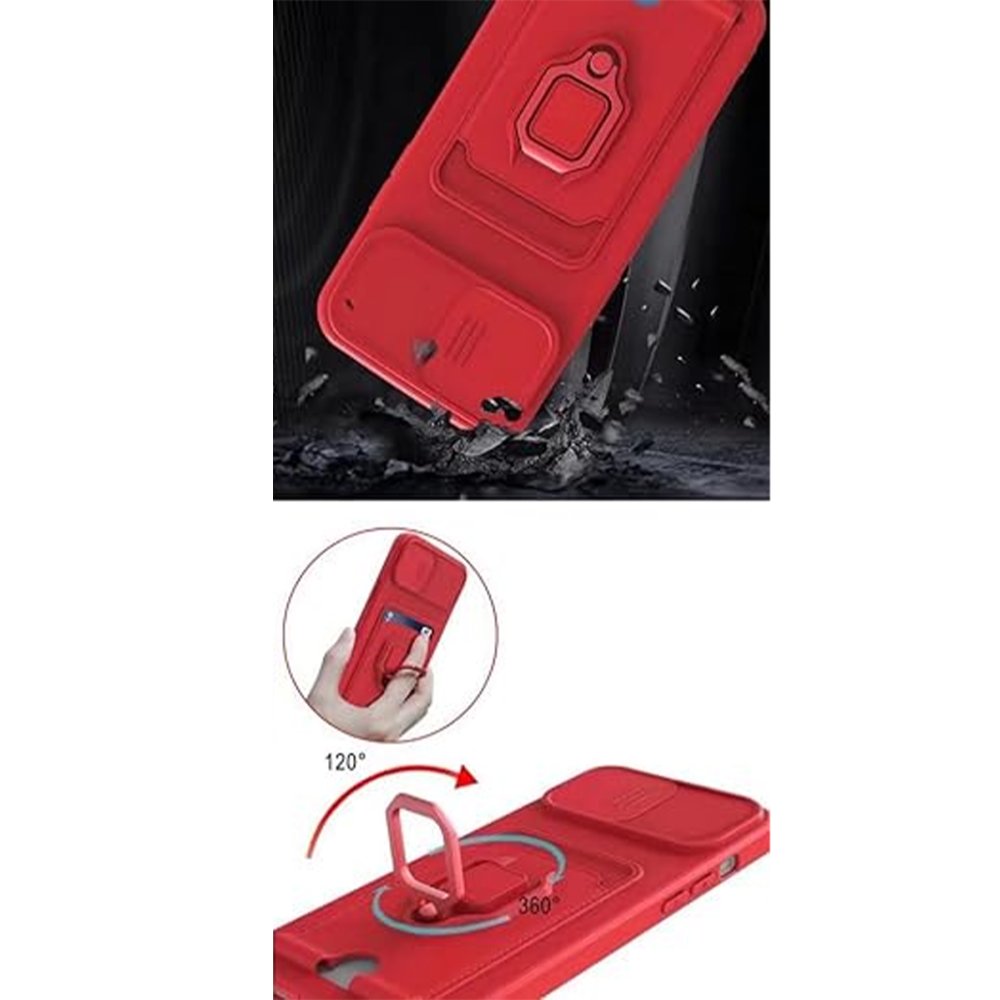  Xiaomi Poco X6 Kılıf Zuma Kartvizitli Yüzüklü Silikon - Lacivert