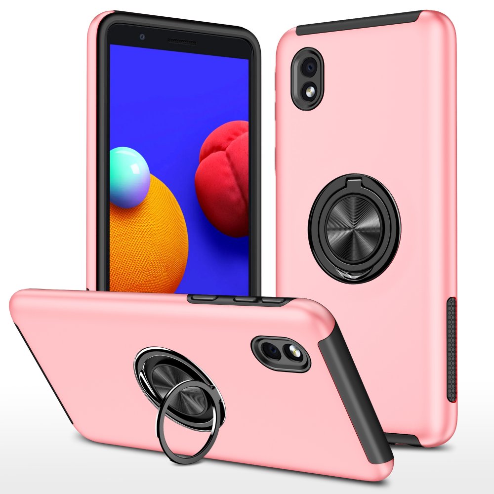 Samsung Galaxy A01 Core Kılıf Elit Yüzüklü Kapak - Pembe Samsung Galaxy A01 Core Kılıf Elit Yüzüklü Kapak - Pembe