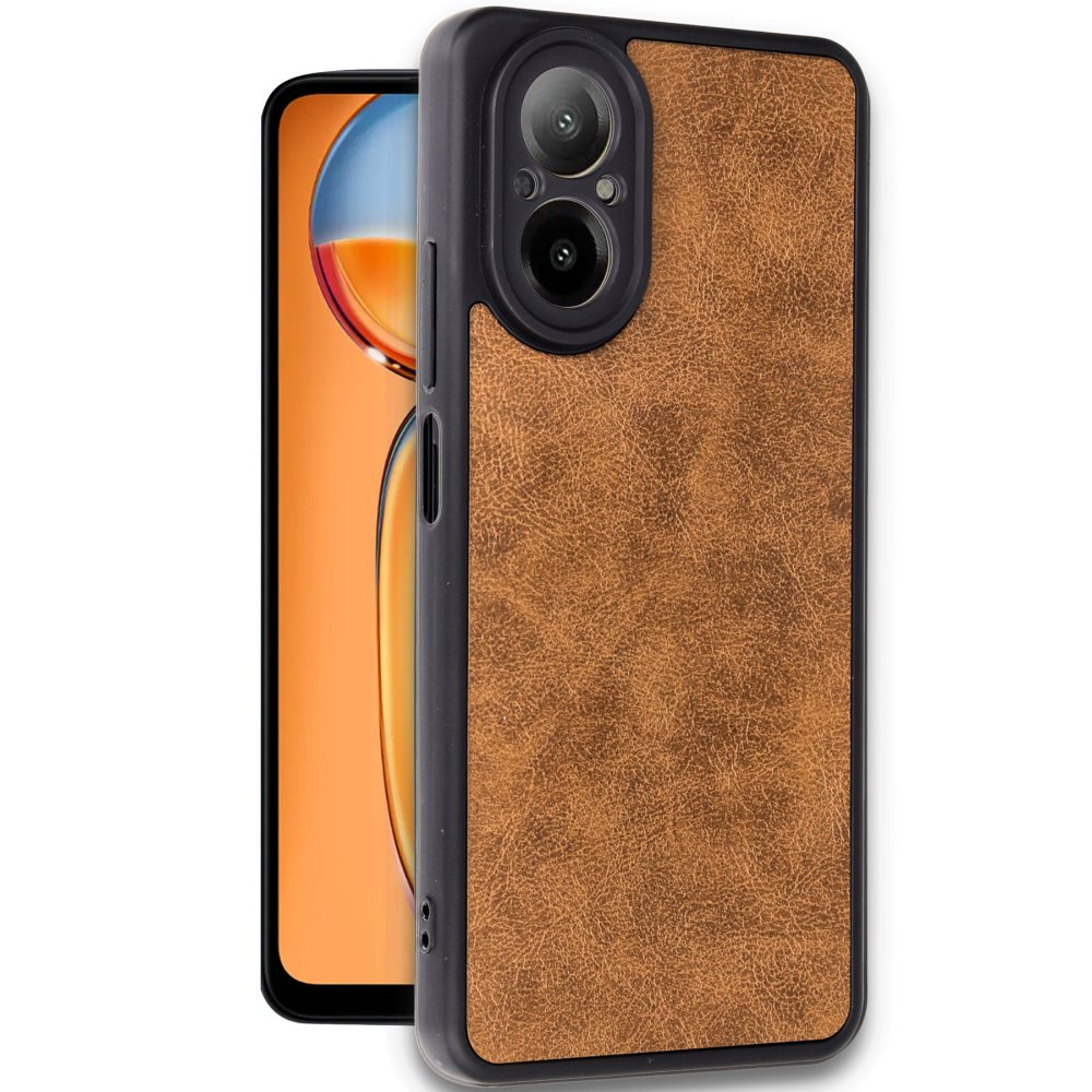 Realme 12 Lite Kılıf Aras Deri Kapak - Taba Realme 12 Lite Kılıf Aras Deri Kapak - Taba