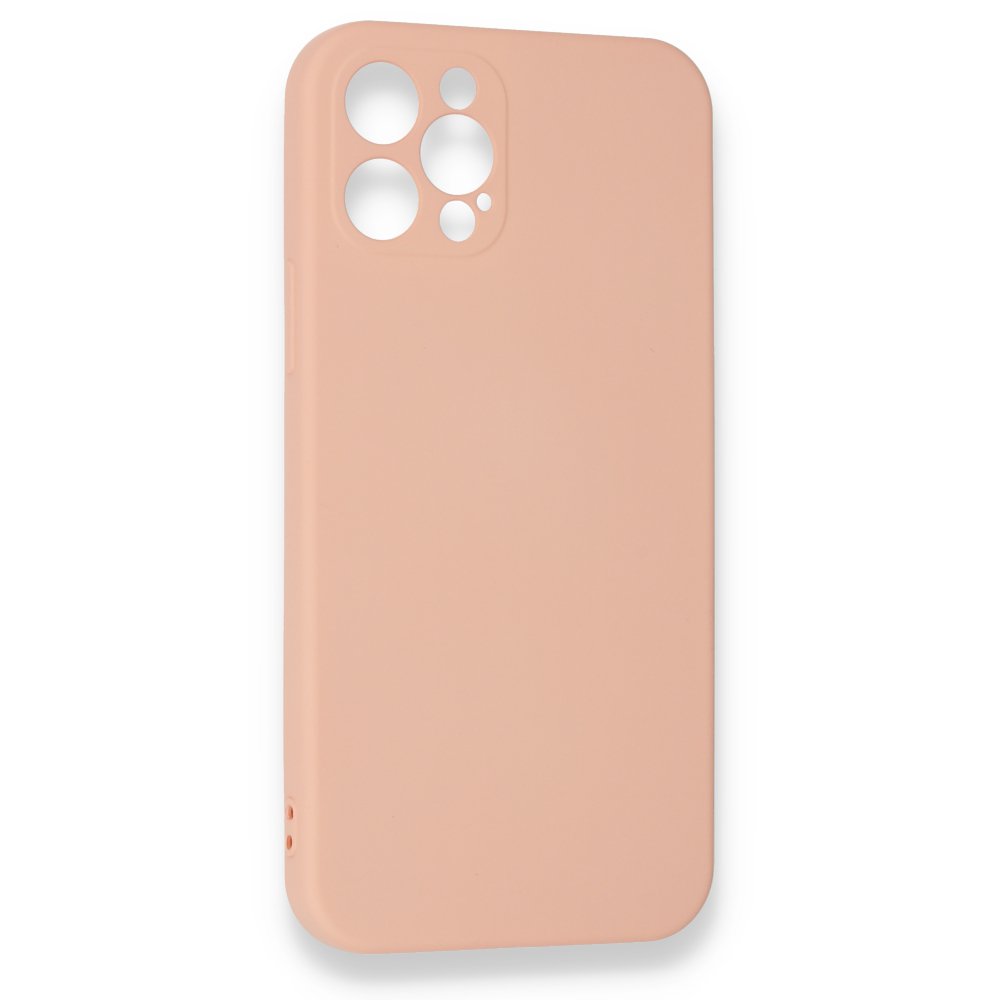  iPhone 12 Pro Max Kılıf Nano içi Kadife Silikon - Pudra