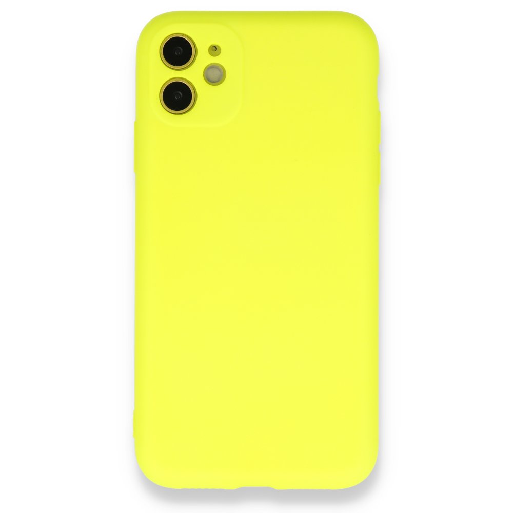  iPhone 11 Kılıf Nano içi Kadife Silikon - Sarı