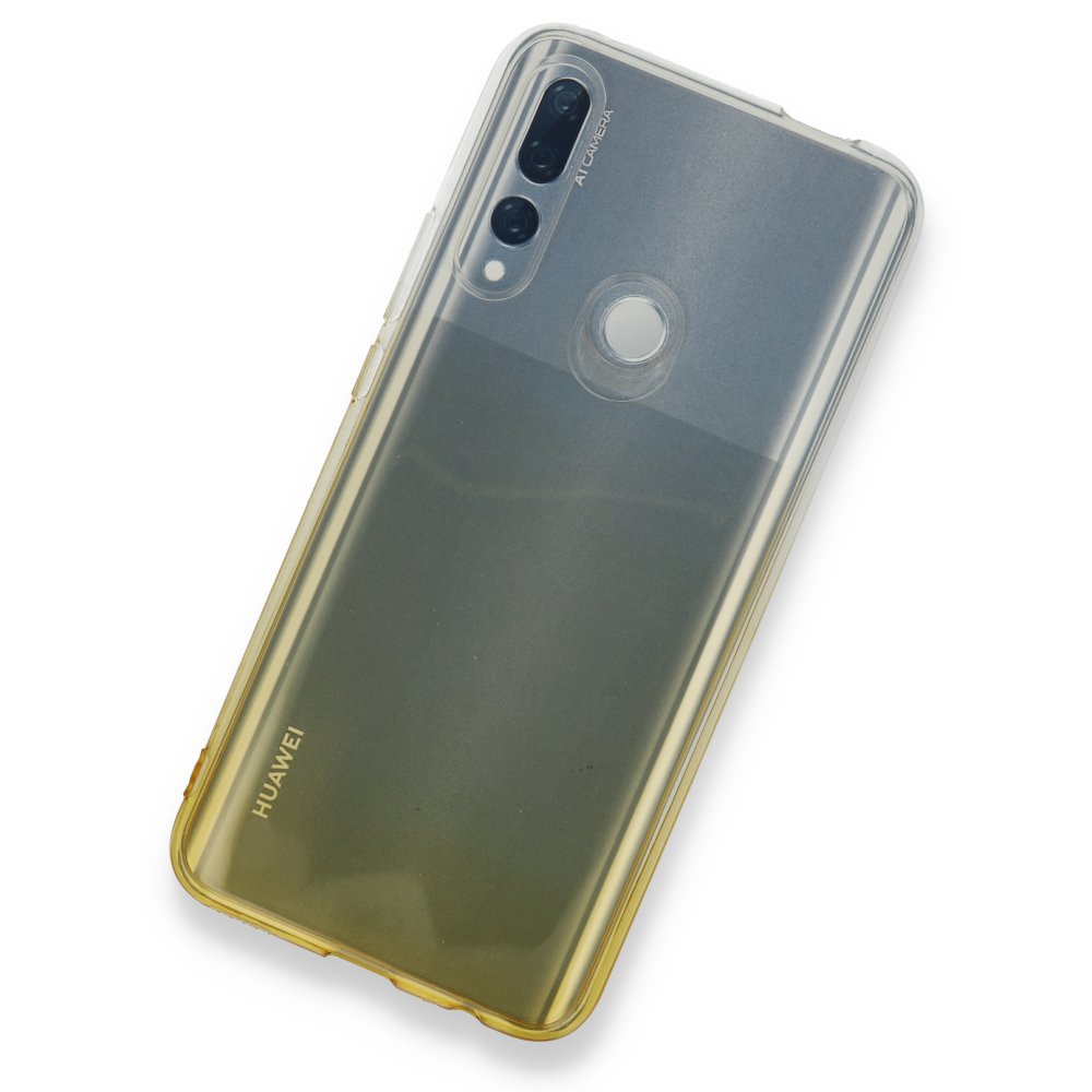 Huawei Y9 Prime 2019 Kılıf Lüx Çift Renkli Silikon - Sarı